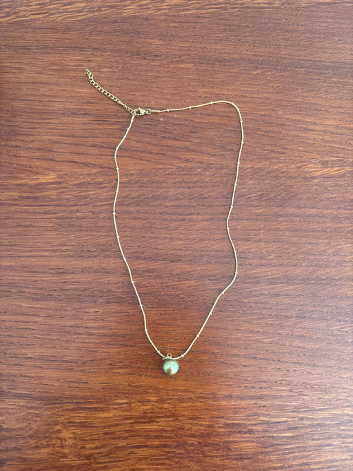 Ras le cou plaqué or avec perle de Tahiti