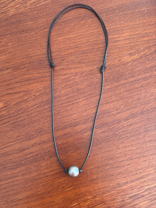 Collier ajustable avec perle de Tahiti