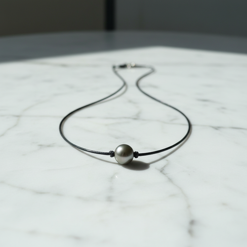 Collier ajustable avec perle de Tahiti
